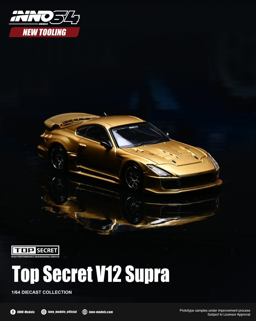 (Pre-order) INNO64 1/64 TOP SECRET V12 SUPRA Diecast Model Car