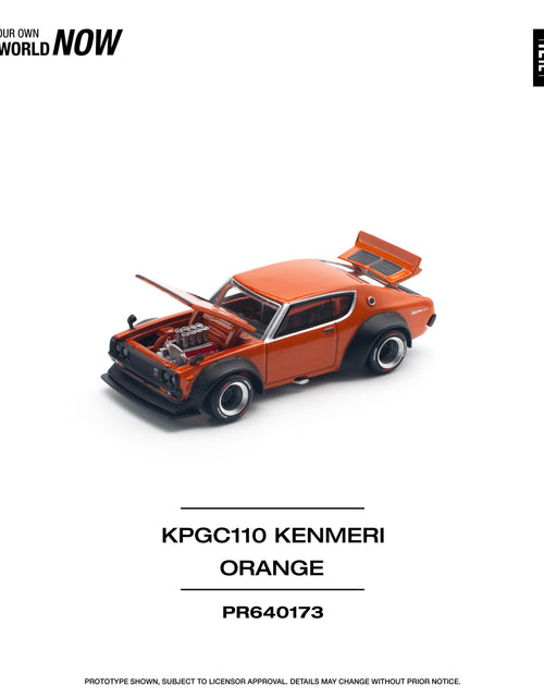 Load image into Gallery viewer, POPRACE 1/64 SKYLINE GT-R V8 DRIFT (KENMERI) ORANGE Model Car

