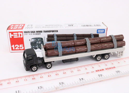 Load image into Gallery viewer, Takara Tomy TOMICA No.125 Long Isuzu Giga Wood Transporter Diecast Toy Car
