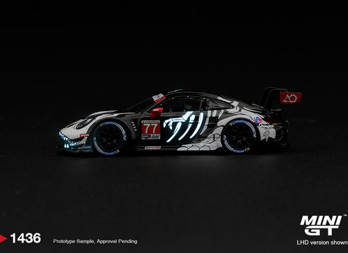 Load image into Gallery viewer, (Pre-order) Mini GT #1436 Porsche 911 GT3 R (992) #77 AO Racing Skeleton Rexy
