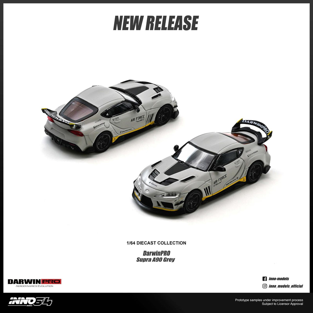 INNO64 1/64 TOYOTA SUPRA A90 DarwinPRO "Air Force" Matt Grey Diecast Model Car