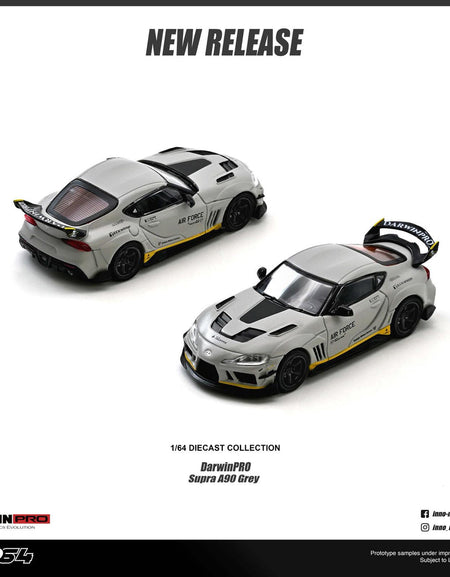 INNO64 1/64 TOYOTA SUPRA A90 DarwinPRO "Air Force" Matt Grey Diecast Model Car