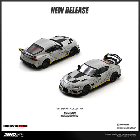 INNO64 1/64 TOYOTA SUPRA A90 DarwinPRO "Air Force" Matt Grey Diecast Model Car