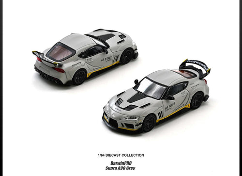Load image into Gallery viewer, INNO64 1/64 TOYOTA SUPRA A90 DarwinPRO "Air Force" Matt Grey Diecast Model Car
