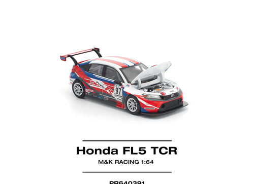 Load image into Gallery viewer, (Pre-order) POPRACE 1/64 HONDA CIVIC TYPE-R (FL5) TCR - M&amp;K RACING Model Car
