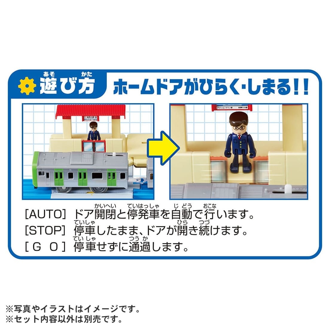 Takara Tomy Plarail Accessory J-29 Action Town Platform Door Open Close Station