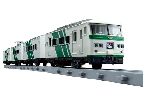 Load image into Gallery viewer, Takara Tomy Plarail Train - Real Class Series 185 Odoriko Green Stripe
