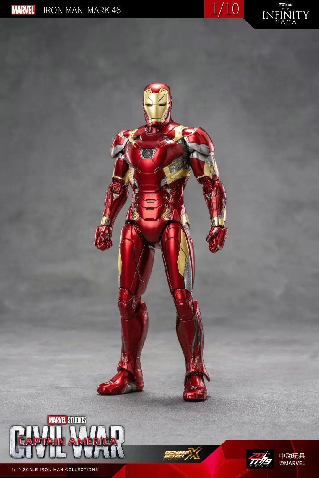 ZD Toys Marvel Avengers 1/10 Iron Man MK46 Action Figure Set