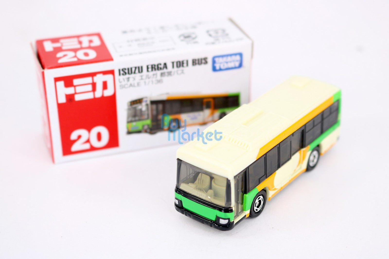 Takara Tomy TOMICA No.20 Isuza Erga Toei Bus Scale 1/136 Diecast Model Car