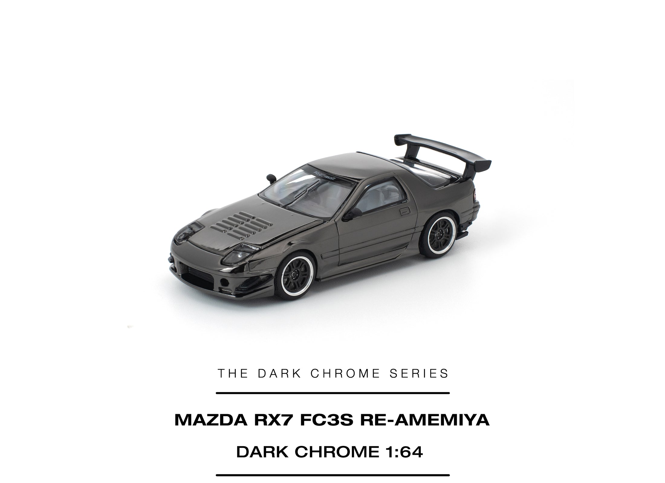 (Pre-order) POPRACE 1/64 MAZDA RX7 FC3S RE-AMEMIYA DARK CHROME Diecast Model Car