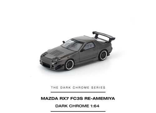 Load image into Gallery viewer, (Pre-order) POPRACE 1/64 MAZDA RX7 FC3S RE-AMEMIYA DARK CHROME Diecast Model Car
