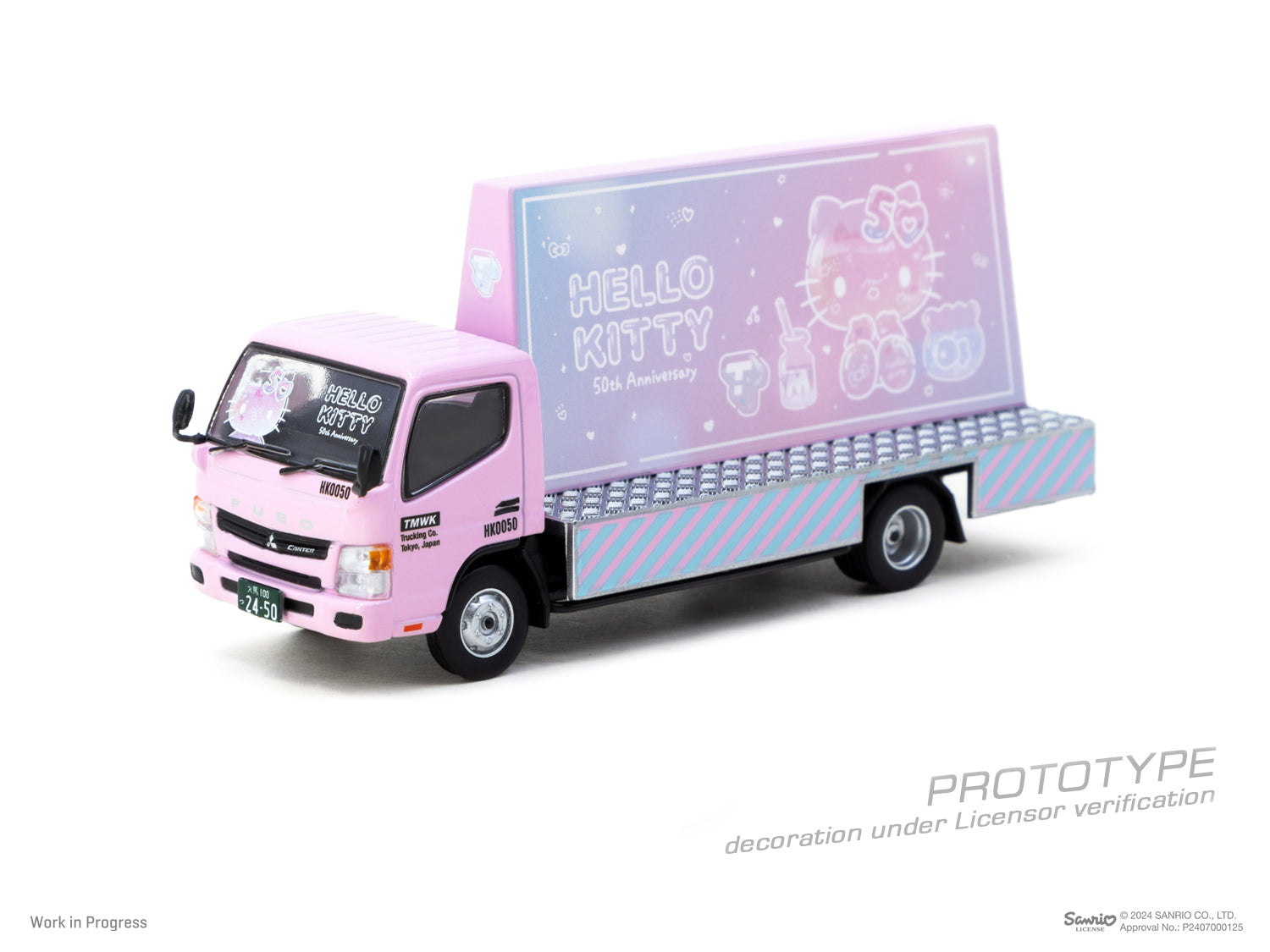 Tarmac Works 1/64 Mitsubishi Fuso Canter Hello Kitty Billboard Car