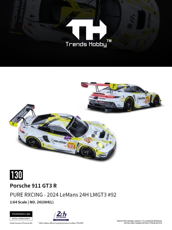 (Pre-order) Trends Hobby 1/64 Diecast Porsche 911 GT3 R- LeMans 24H 2024 #92