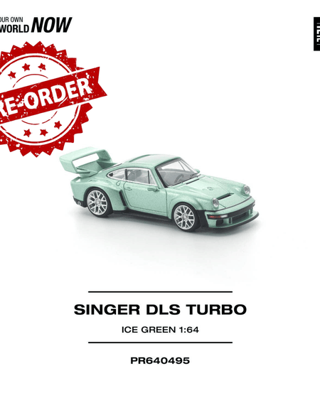 (Pre-order) POP RACE 1/64 SINGER DLS TURBO ICE GREEN Diecast Model Car #PR640495