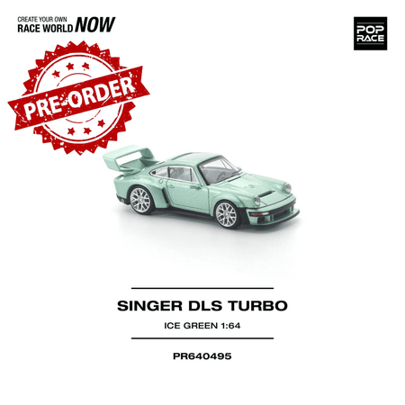 (Pre-order) POP RACE 1/64 SINGER DLS TURBO ICE GREEN Diecast Model Car #PR640495
