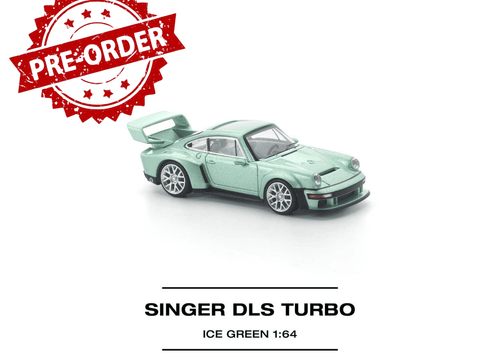 Load image into Gallery viewer, (Pre-order) POP RACE 1/64 SINGER DLS TURBO ICE GREEN Diecast Model Car #PR640495
