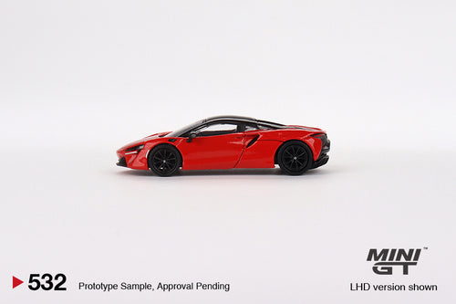 Load image into Gallery viewer, Mini GT 1:64 #532  McLaren Artura Vermillion Red RHD Model Car
