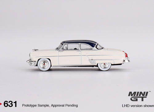 Load image into Gallery viewer, Mini GT #631 1/64 Lincoln Capri 1954 Arctic White / Atlantic Blue
