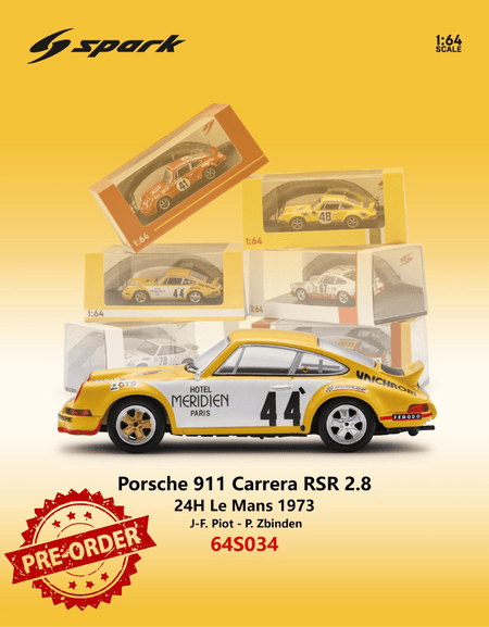 (Pre-order) Sparky 1/64 - Porsche 911 Carrera RSR 2.8 No.44 24H Le Mans 1973