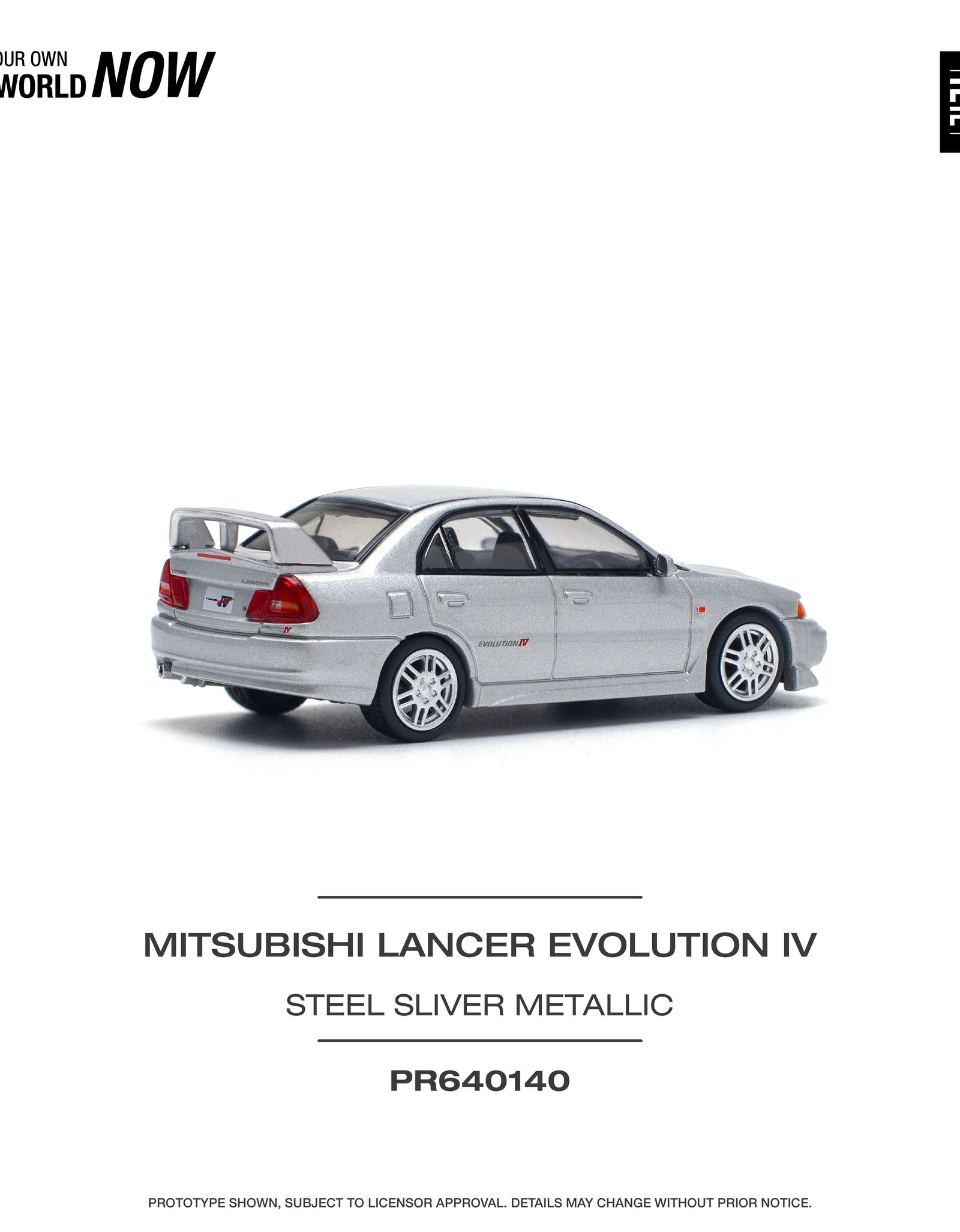 POPRACE 1/64 MITSUBISHI LANCER EVOLUTION IV - STEEL SILVER Model