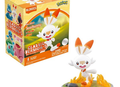 Load image into Gallery viewer, Blokees Pokemon Classic Version-S Scorbunny Buildable Action Figure Model Kit
