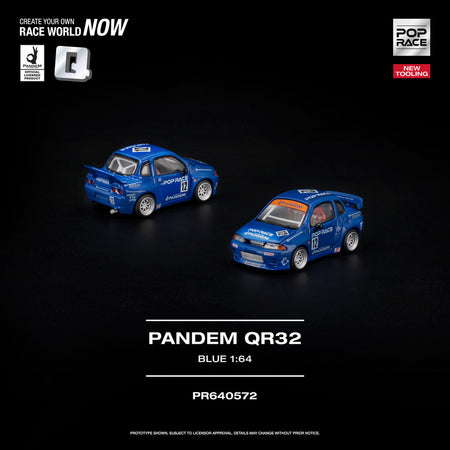 (Pre-order) POPRACE 1/64 - PANDEM QR32 Blue Diecast Model Car