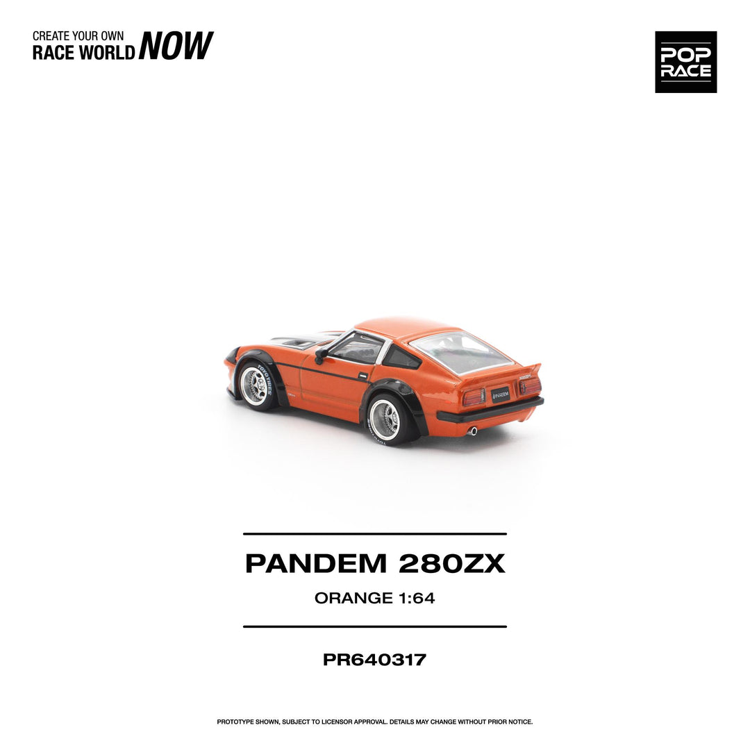 (Pre-order) POP RACE 1/64 PANDEM 280ZX ORANGE Diecast Model Car #PR640317