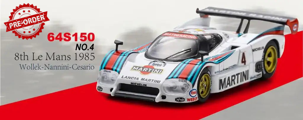 (Pre-order) Sparky 1/64 Lancia LC2 No.4 8th Le Mans 1985 Wollek Diecast Model