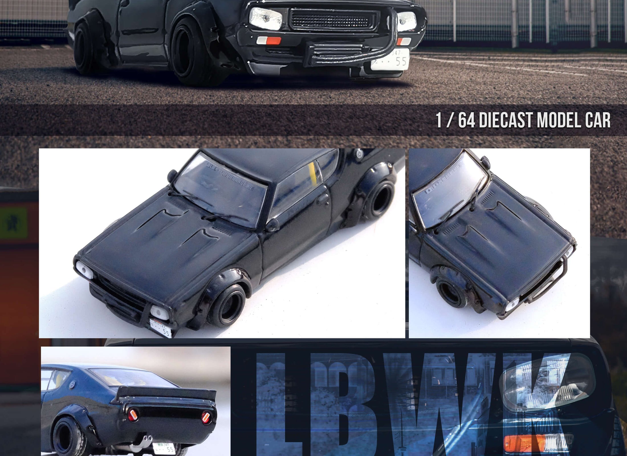INNO64 MODEL 1/64 NISSAN SKYLINE 2000 GT-R (KPGC110) "KENMERI" Black
