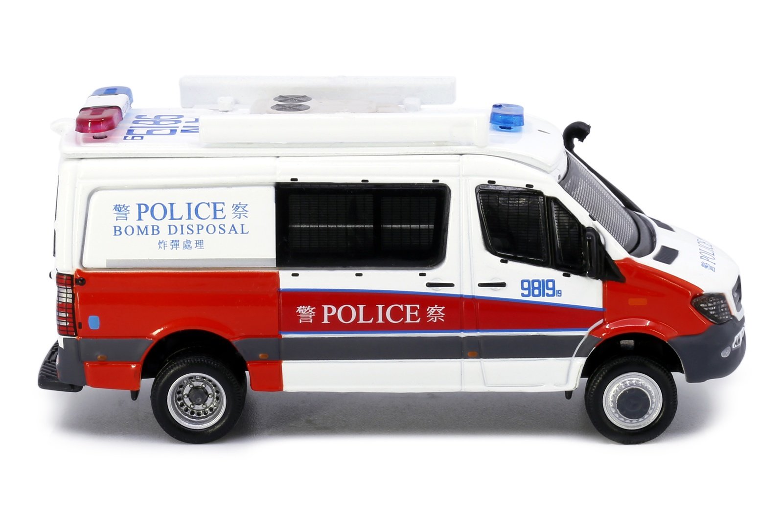 Tiny City 132 Die-cast Model Car - MERCEDES-BENZ Sprinter FL EOD (Red White)