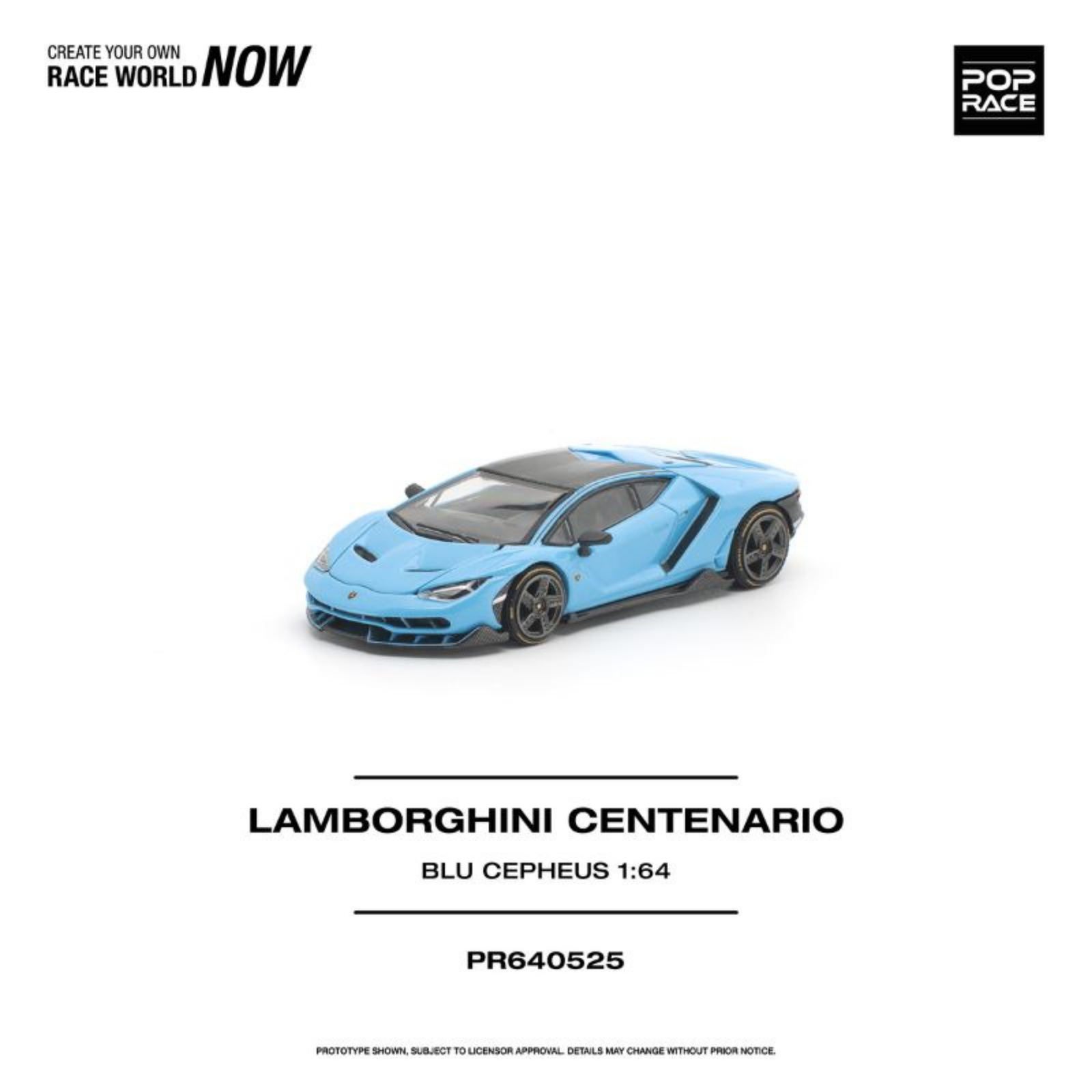 (Pre-order) POP RACE 1/64 LAMBORGHINI CENTENARIO BLU CEPHEUS Diecast Model Car