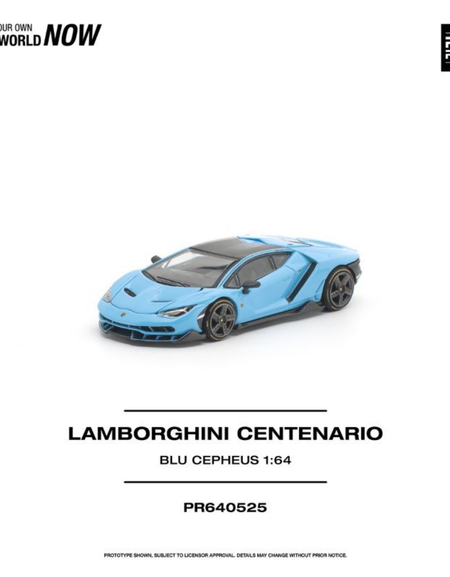 (Pre-order) POP RACE 1/64 LAMBORGHINI CENTENARIO BLU CEPHEUS Diecast Model Car