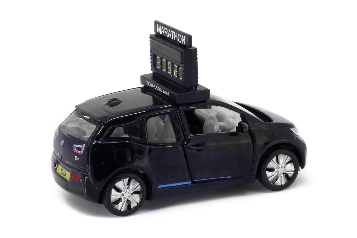 Tiny City Die-cast Model Car 1/64 - BMW i3 Marathon Clock Car (Fluid Black)