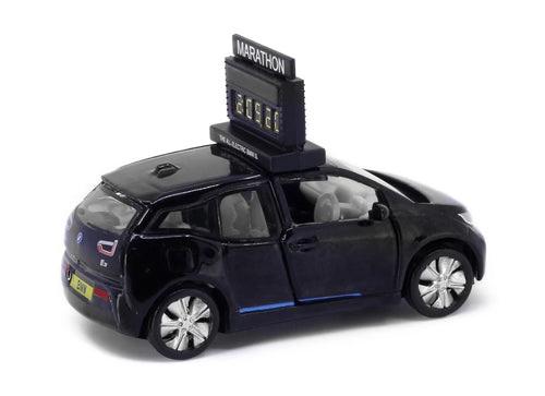 Load image into Gallery viewer, Tiny City Die-cast Model Car 1/64 - BMW i3 Marathon Clock Car (Fluid Black)
