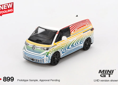 Load image into Gallery viewer, Mini GT #899 Volkswagen ID. Buzz  Prototype "Rainbow" RHD Model Car
