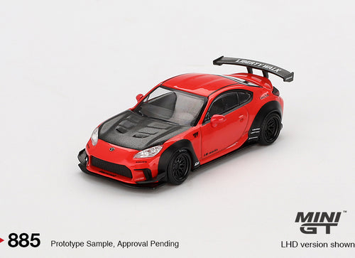 Load image into Gallery viewer, Mini GT #885 1/64 Toyota GR86 LB Nation Red LHD Diecast Model Car
