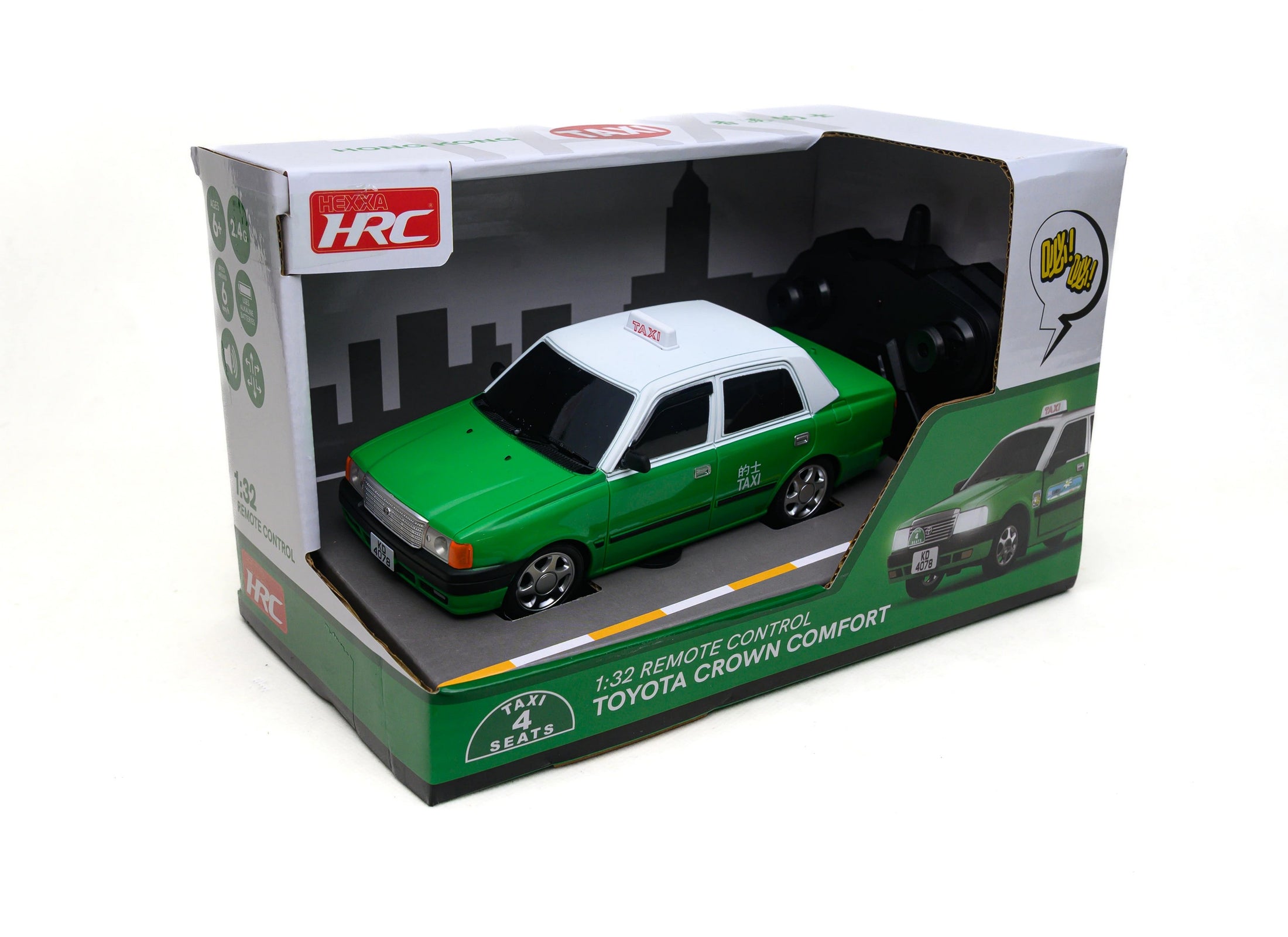 TINY x HRC 1/32 RC Remote Control Car - Hong Kong NT Taxi Sound and Light up