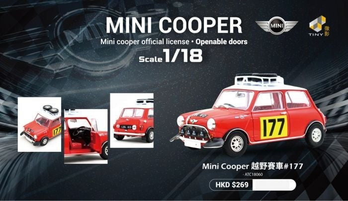 Tiny City 1:18 Diecast Model Car Mini Cooper Rally #177