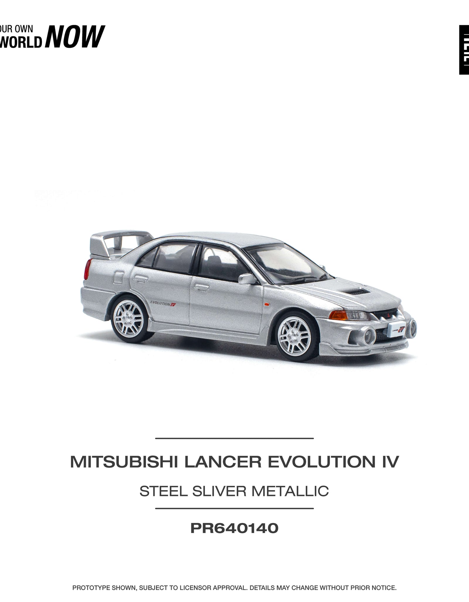 POPRACE 1/64 MITSUBISHI LANCER EVOLUTION IV - STEEL SILVER Model