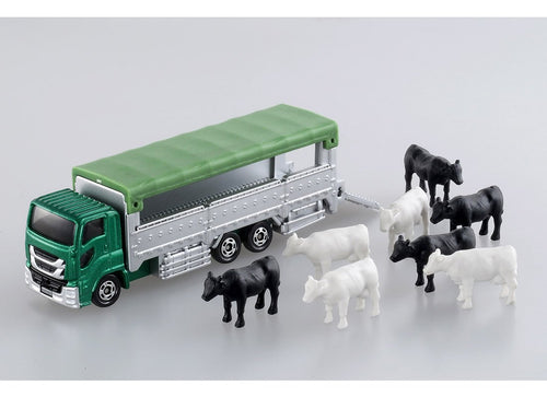 Load image into Gallery viewer, Takara Tomy TOMICA No.139 Long Cattle Transporter vehicle with Cows Japan
