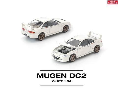 Load image into Gallery viewer, (Pre-order) POP RACE 1/64 MUGEN DC2 WHITE Diecast Model Car
