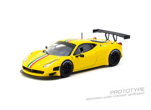 Load image into Gallery viewer, Tarmac Works 1/64 Ferrari 458 Italia GT3 Yellow Diecast Model Car
