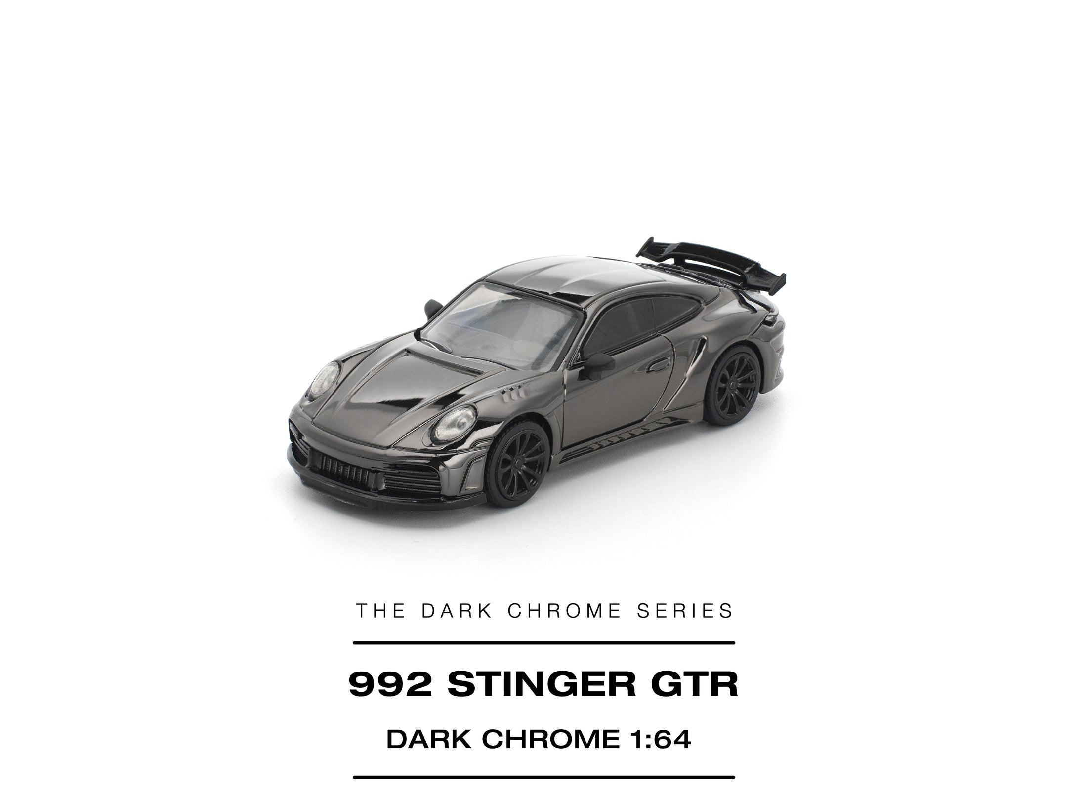 (Pre-order) POPRACE 1/64 STINGER GTR DARK CHROME Diecast Model Car
