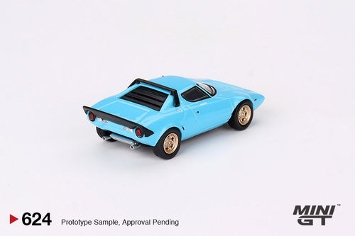 Load image into Gallery viewer, Mini GT #624 1/64 Lancia Stratos HF Stradale Azzuro Chiaro Model Car
