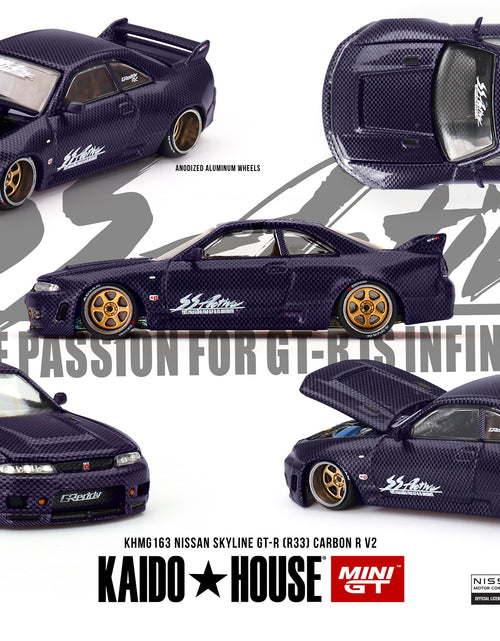 Load image into Gallery viewer, KaidoHouse X Mini GT 1/64 Nissan Skyline GT-R(R33) Active Carbon R V2
