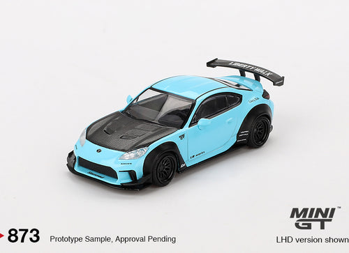 Load image into Gallery viewer, Mini GT #873 1/64 Toyota GR86 LB Nation Baby Blue RHD model car
