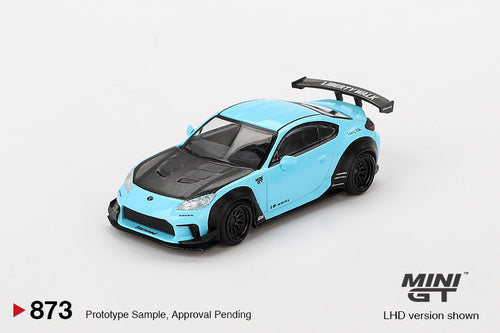 Load image into Gallery viewer, Mini GT #873 1/64 Toyota GR86 LB Nation Baby Blue RHD model car
