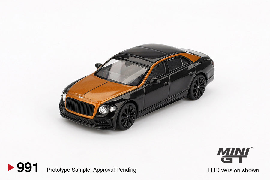 Mini GT #991 Bentley Flying Spur Orange Flame / Onyx Model Car LHD