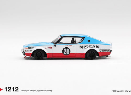 Load image into Gallery viewer, MINI GT #1212 Nissan Skyline Kenmeri Liberty Walk Racing '75 concept
