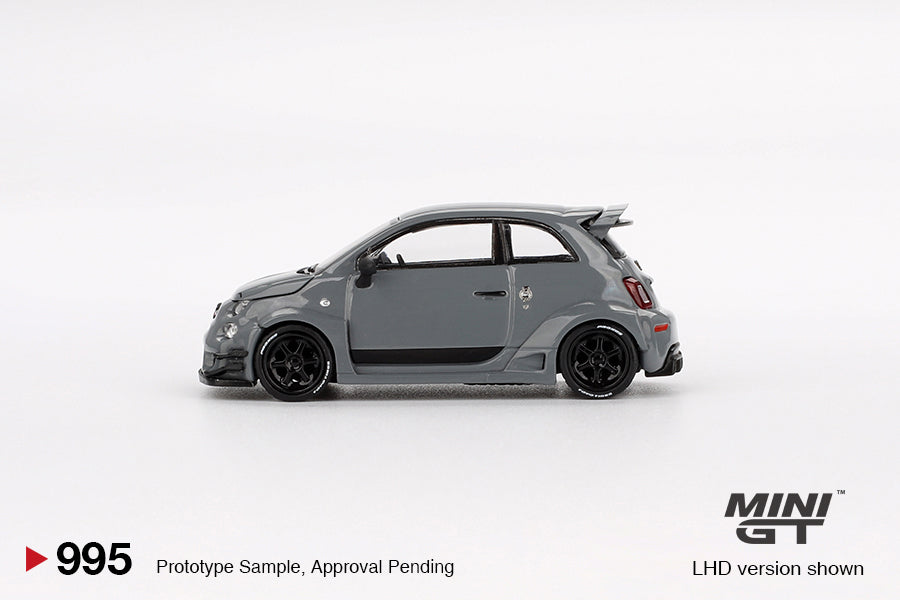 Mini GT #995 Abarth 595 LB-WORKS x Abas Works Grey RHD Model Car
